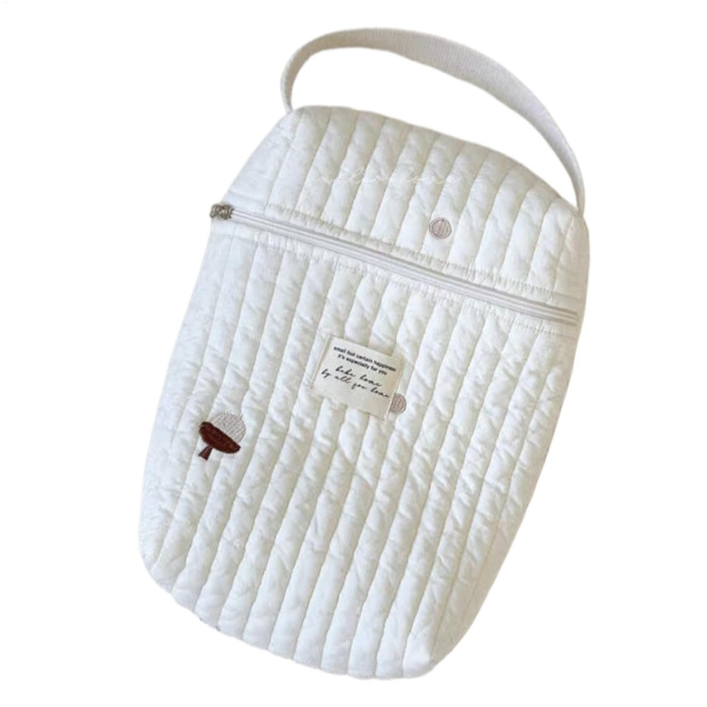 Diaper Bag with Cartoon Quilted Design, Lightweight Baby Changing Bag with Zipper and Stroller Handle