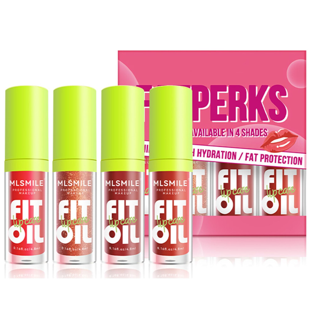 Lip Oil and Hydrating Lip Gloss with Deep Hydration, Long Lasting Shine, Non Sticky, 4 Colors