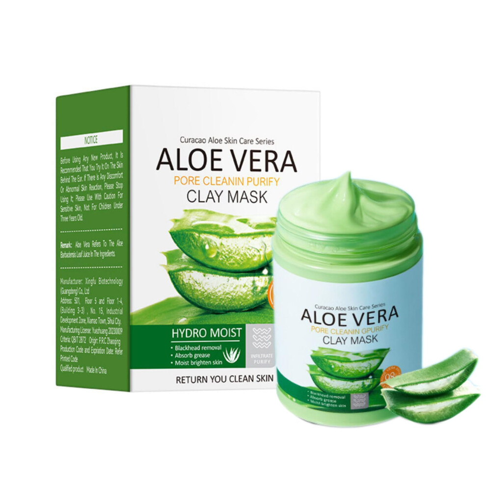 Blackhead Remover Mask with Aloe Vera Clay for Deep Pore Cleansing, Oil Control and Soothing Skin