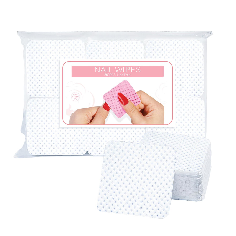 Nail Polish Remover Pads 300pcs Lint  Nonwoven Wipes for Manicure Fast Polish Removal