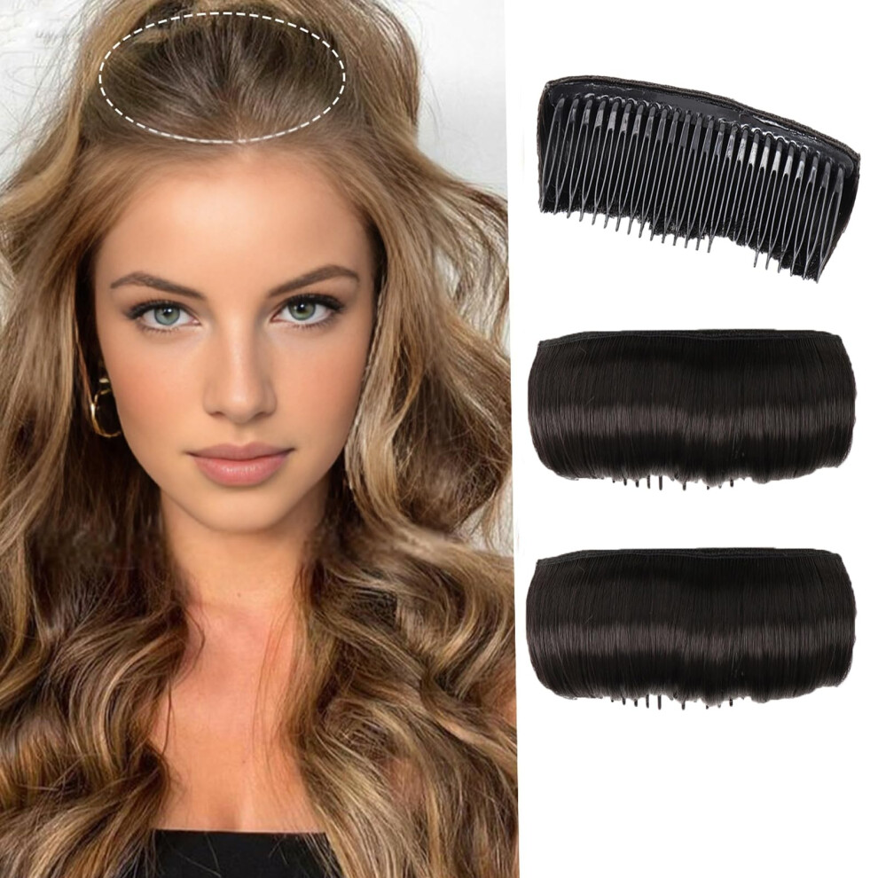 Hair Volume Insert and Hair Pad Set, Instant Boost with Secure Comb Clip for Women