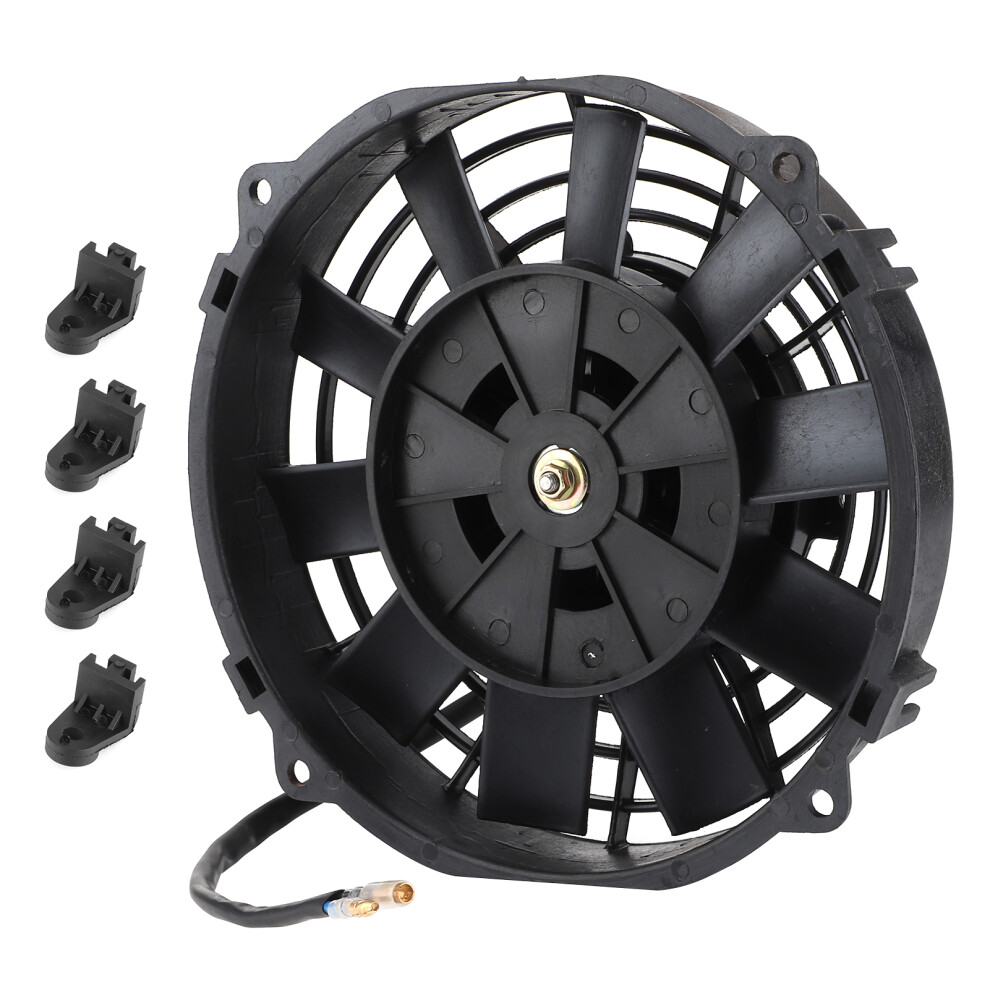 Engine Cooling Fan, Push Pull Function With 12V 80W Durable Build Electric Radiator Fan, High Efficiency Blades For Universal Electric Radiator Fan, 9009791464115