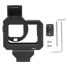 Lightweight Skeleton Shell Housing for GoPro Hero, Improved Audio Capture Aluminum Frame with Heat Dissipation Design and Cold Shoe Mount Accessory