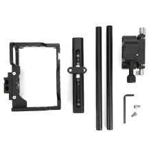 Cage System For Sony FX30 FX3, 3/8"-16 Threads And Quick Release Plate Enabled Rig With Top Handle Mount And Side Handle Compatibility,