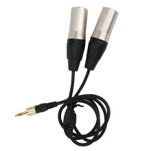 Stereo TRS -mikrofonisovitin, jossa kaksois-XLR-3,5 mm:n kaapeli, kestävä rakenne epäsymmetriseen signaalinsiirtoon studiossa ja kentällä