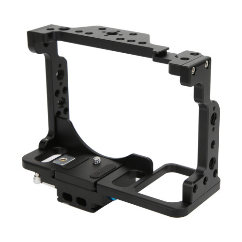 Cage System For Sony FX30 FX3, 3/8"-16 Threads And Quick Release Plate Enabled Rig With Top Handle Mount And Side Handle Compatibility, 2