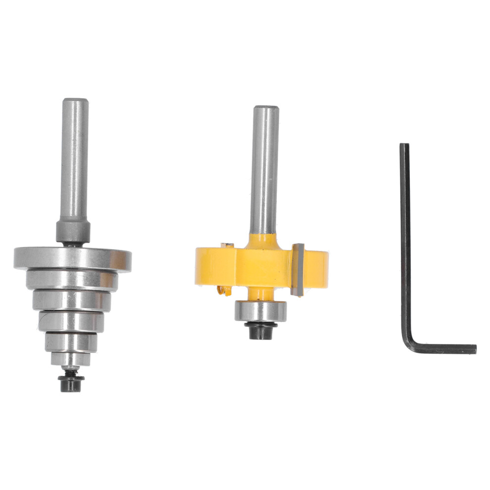 High Quality Carbide Steel Rabbet Router Bit Set Interchangeable Bearings System Adjustable Depth Anti Backlash Structure Long Lasting Performance 9365494656166
