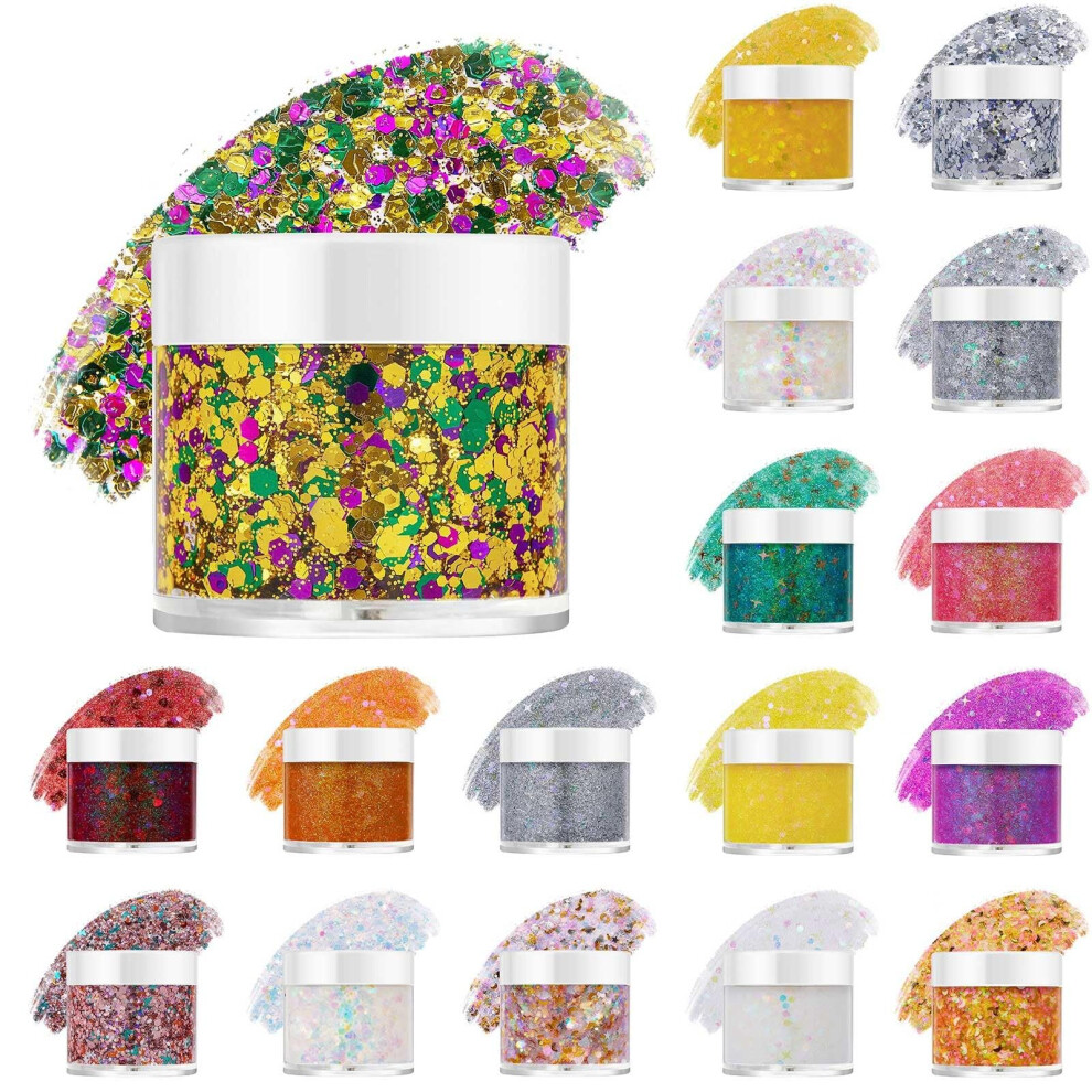 Light Festival Glitter Gel With Colorchanging Holographic Shine For Face Body Hair Rave And Concerts