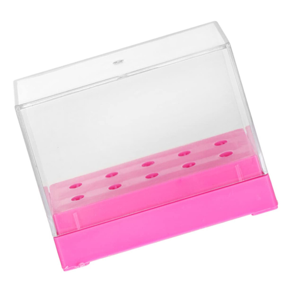 Nail Drill Bit Holder Plastic Organizer Case with Secure Slots for Salon and Home Manicure Tools