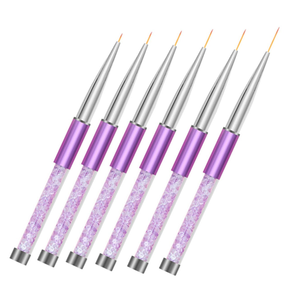 6pcs Dual Head Nail Art Brush Set for Precision Nail Painting and Fine Detail Designs