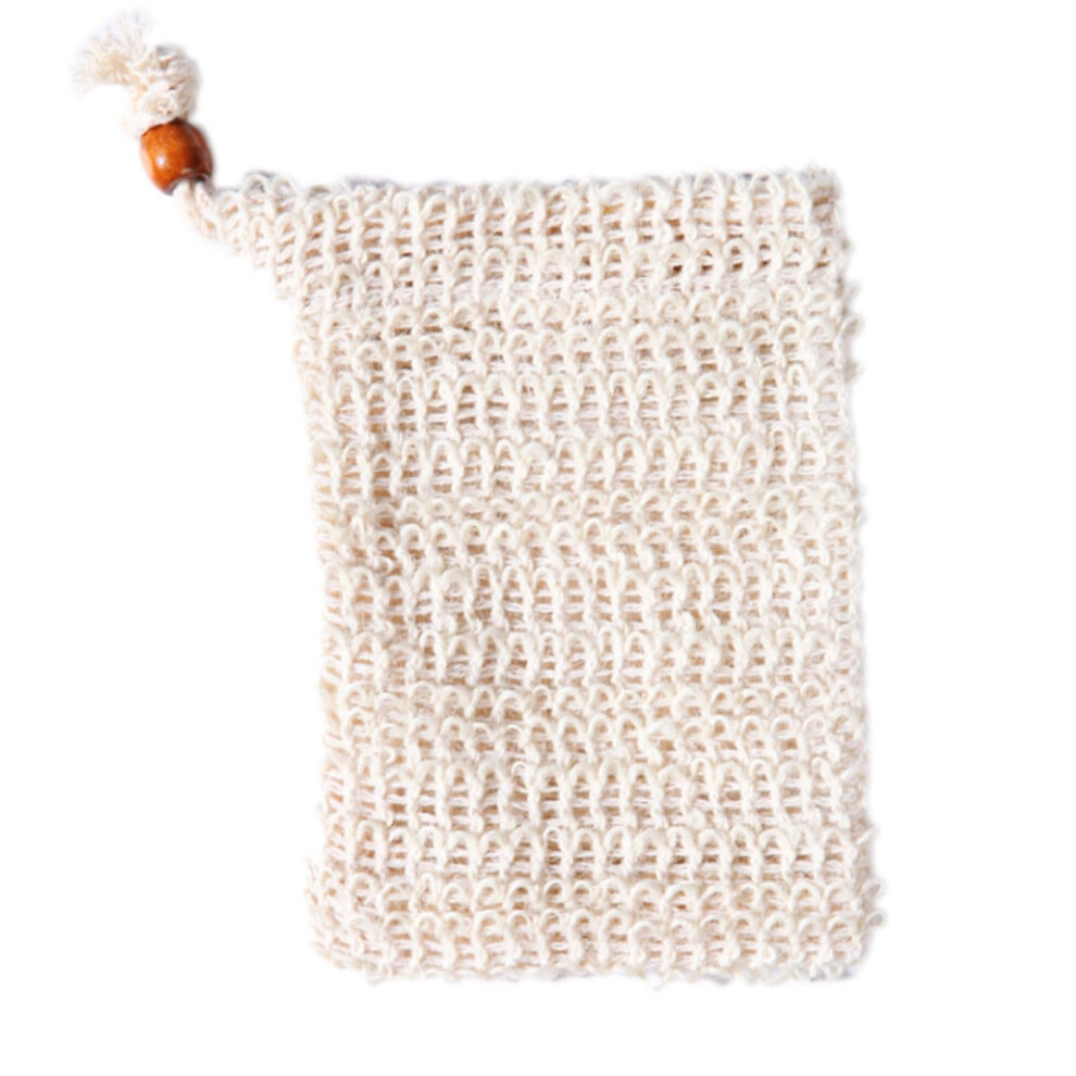 Soap Saver Bag with Drawstring, Reusable Cotton Linen Exfoliating Pouch for Rich Lather and Shower