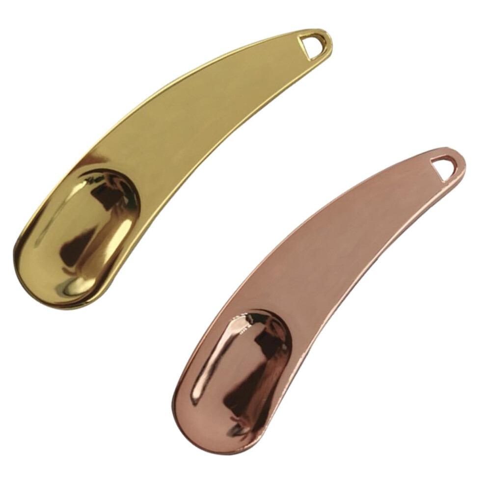 Cream/Golden/Gold 2Pcs Zinc Alloy Makeup Spatula Set Face Spoon And Rose For Hygienic Skincare