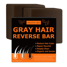 Natural Gray Hair Shampoo Bar with Thickening and Shine Boost, Nourishing Soap for Men and Women, 2 Pcs
