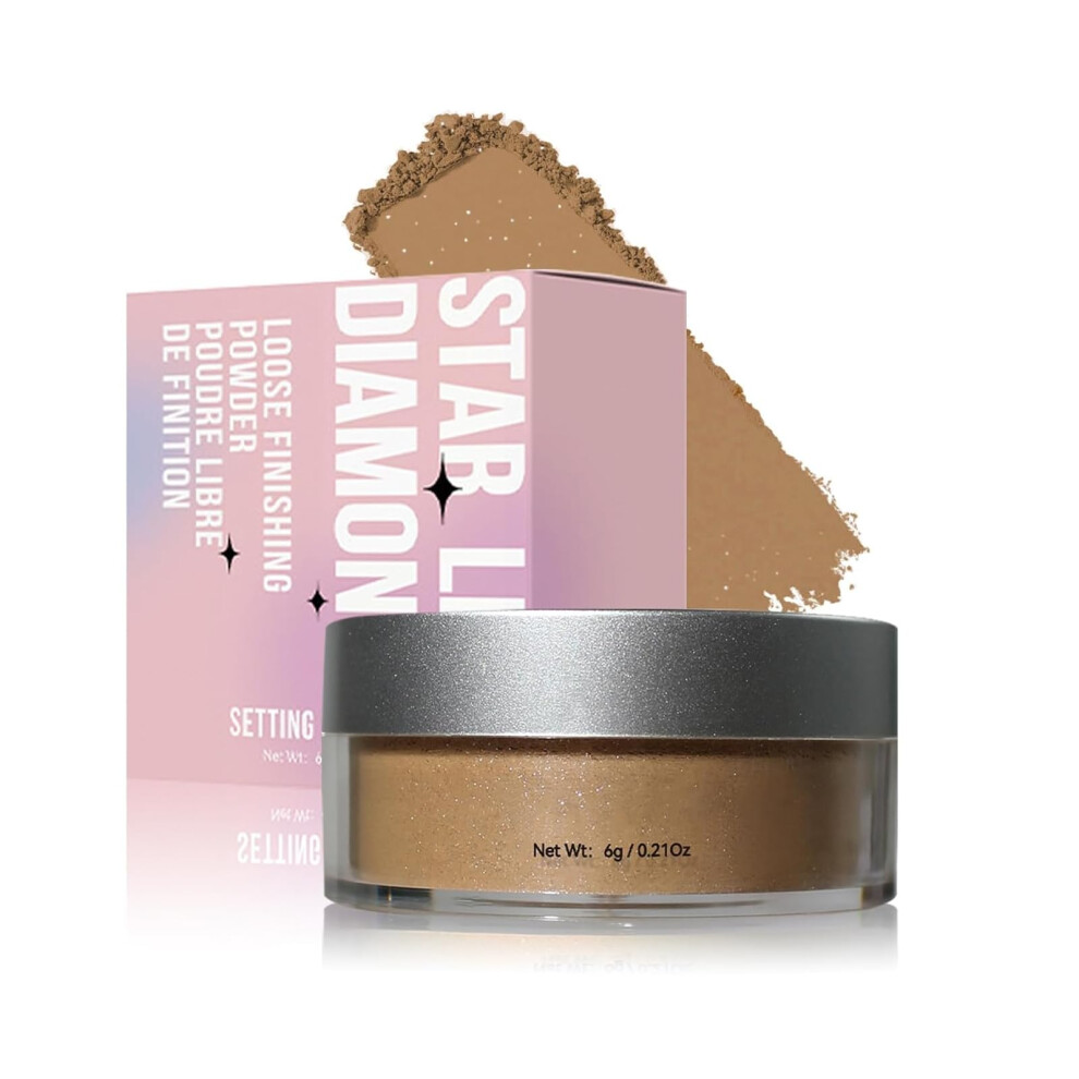 Dark/Brown Loose Setting Powder For Oily Skin, Oil Control Matte Finish, Pore Blurring Shimmer