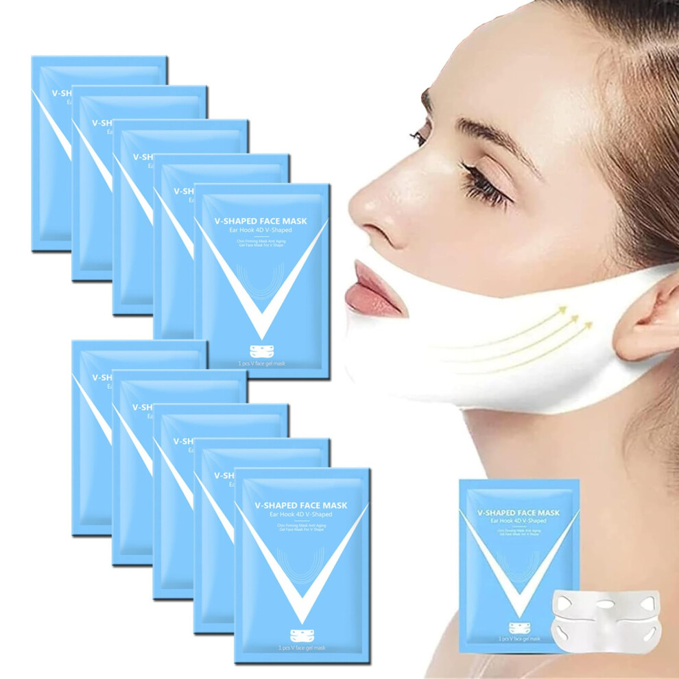 Double Chin Mask Reusable 10 Pcs Face Lifting Mask for Jawline Shaping and Chin Tightening