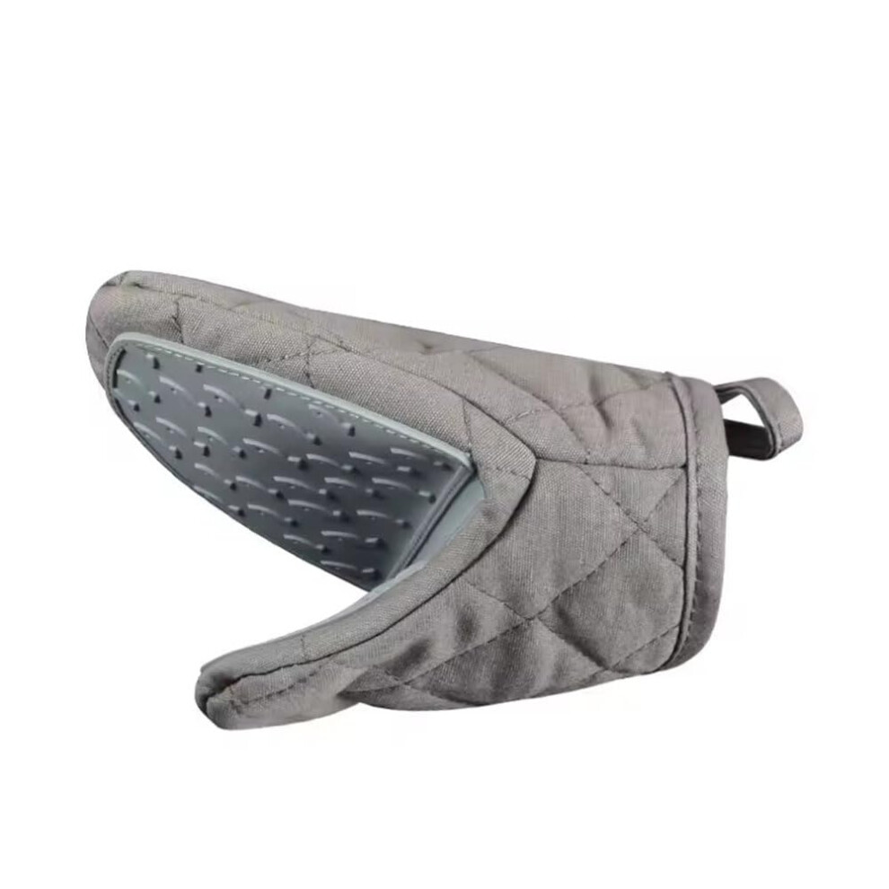 Grey Heat Resistant Silicone Oven Gloves 800C With Nonslip Grip And Wrist Protection, 20.5X14.5cm