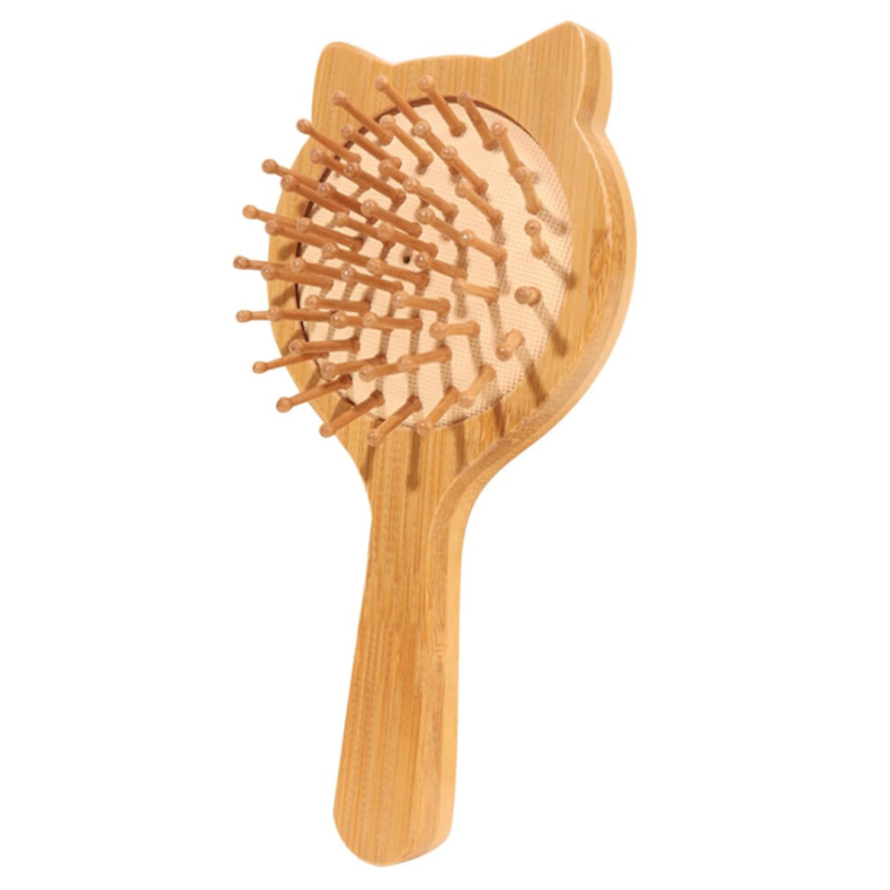 Mini Bamboo Scalp Massager Brush with Soft Bristles for Gentle Scalp Massage and Detangling
