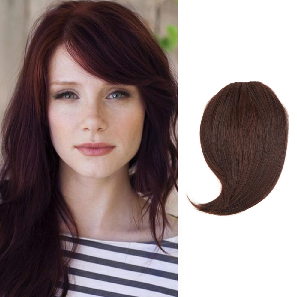 Unisex Clip In Bangs Hair Extension With Side Fringe, Synthetic Natural Look Hairpiece For Women