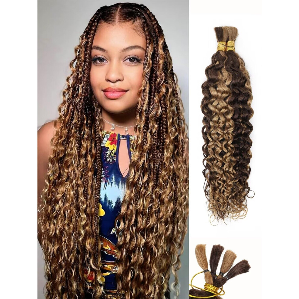 Human Hair Braiding Extensions Deep Water Wave Bulk Hair for Braiding Crochet and Wigs NO.80135