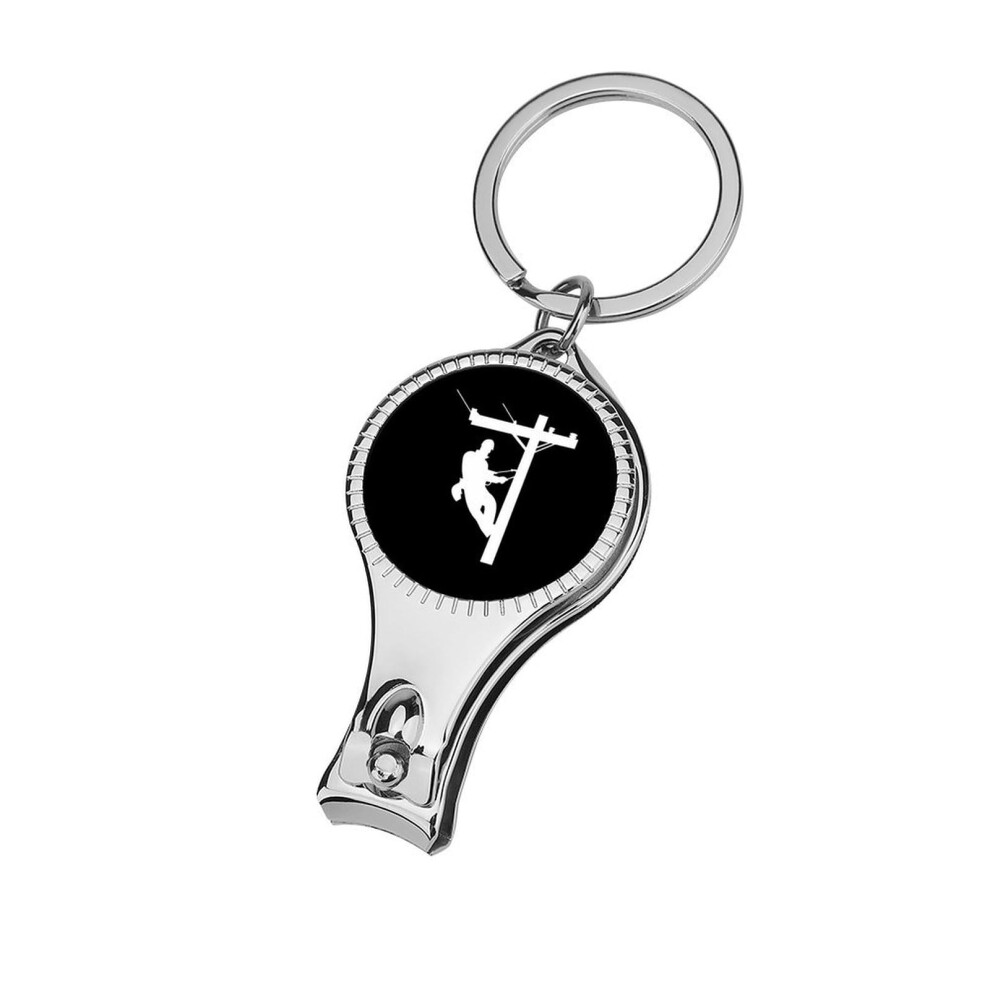 Nail Clippers with Bottle Opener Keychain, Precision Curved Blade Toenail Trimmer for Travel