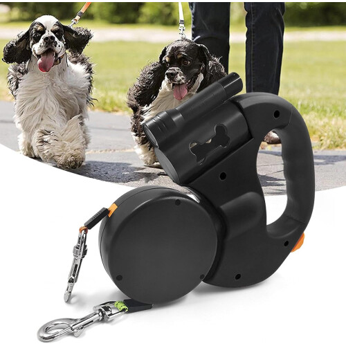 Retractable Dog Leashes No Pull With LED Light Extendable Leash For Travel Night Walking Black 1