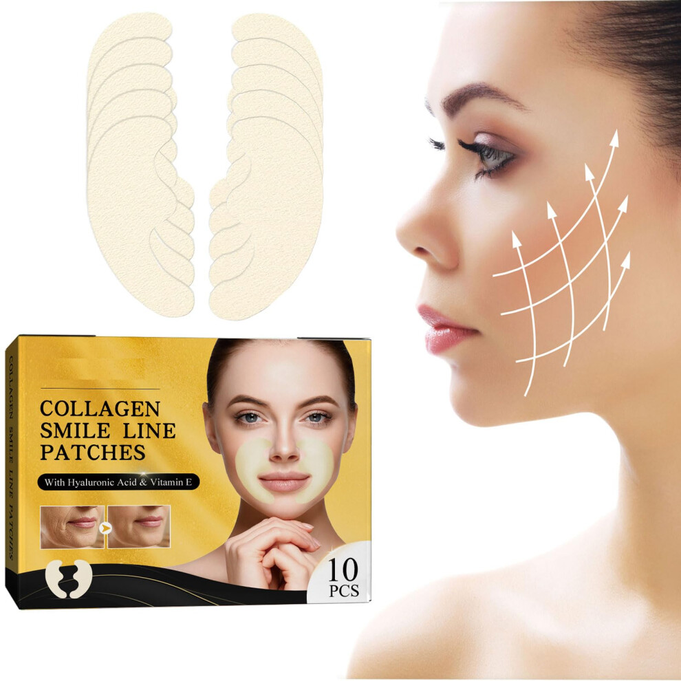 Smile Line Patches 10pcs Collagen Infused Deep Hydration AntiWrinkle Masks for Laugh Lines