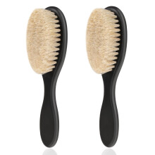 Barber Neck Duster Brush Set with Wooden Handle, Soft Bristle Beard Cleaning and Clipper Brush