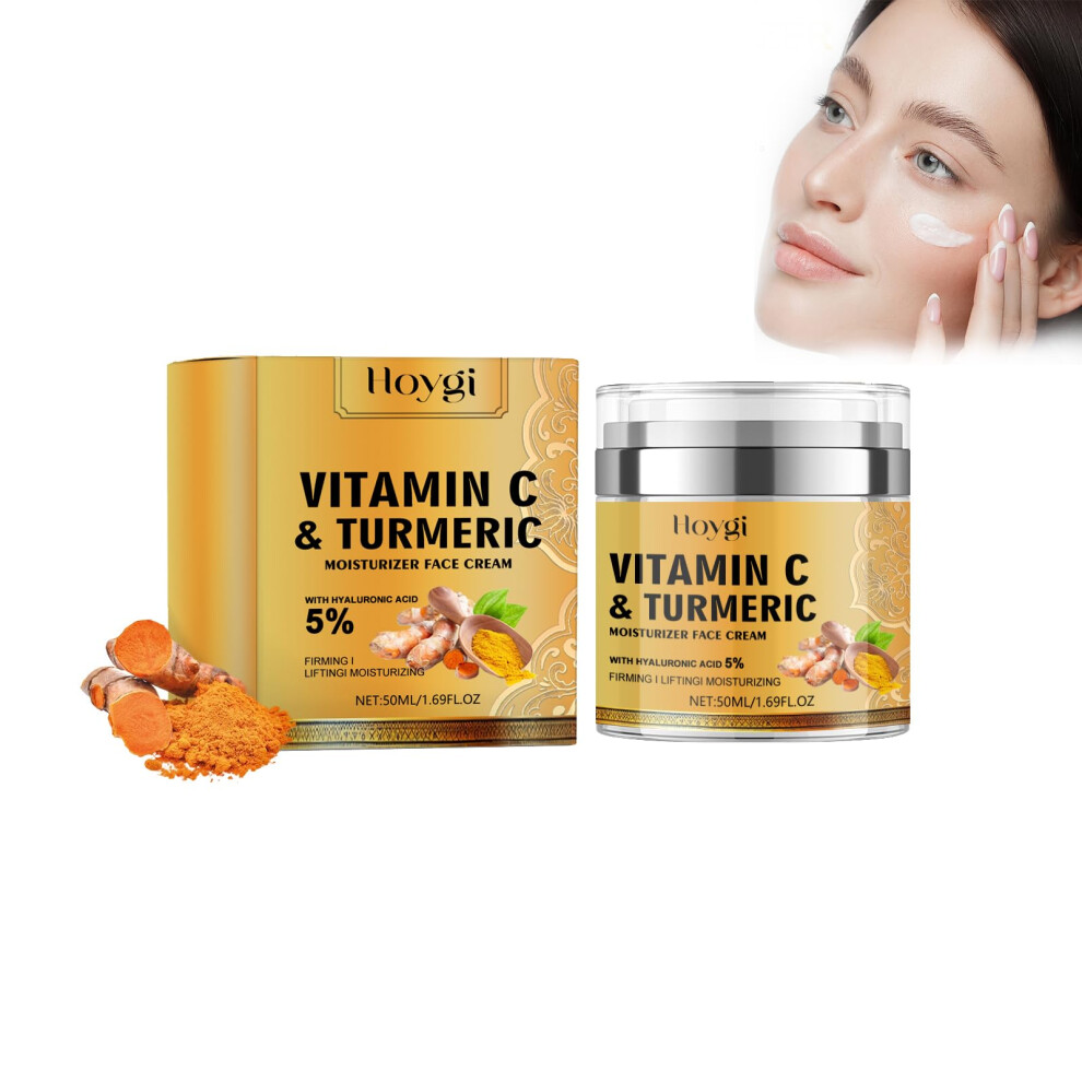 Cream Turmeric Face With Vitamin C Moisturizer, Brightening Even Skin Tone, Deep Hydration 1Pc