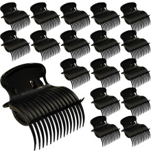 18pcs Hot Roller Clips Hair Curler Claw Grip Replacement Set for Secure Styling Black