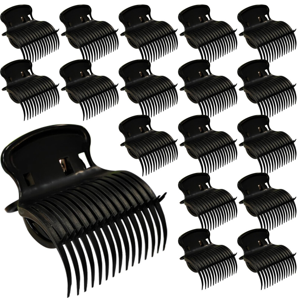 18pcs Hot Roller Clips Hair Curler Claw Grip Replacement Set for Secure Styling Black