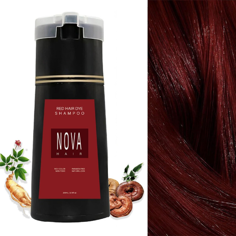 Gray/Red Hair Dye Shampoo For Coverage Color Depositing 2 In 1 Quick Color Refresh For Women And Men