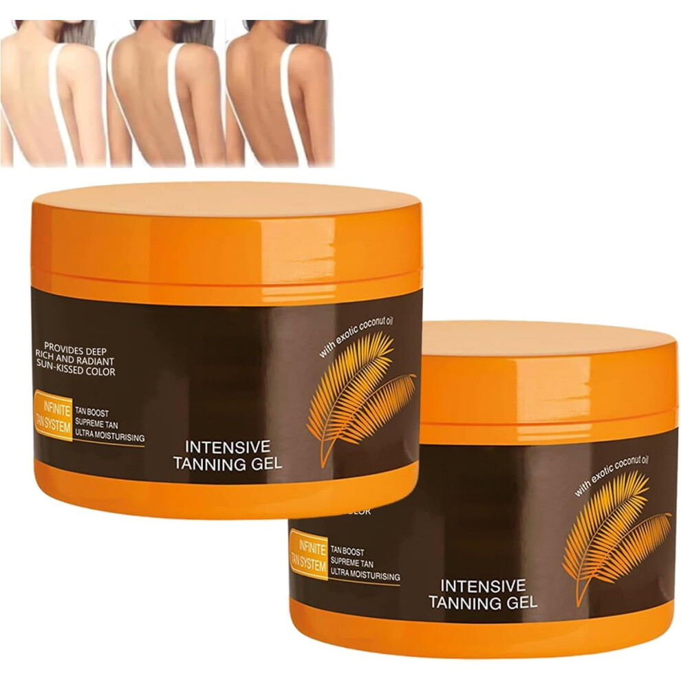 Luxury Intensive Tanning Gel 2 Pack with Fast Absorbing Accelerator for Natural Bronzed Finish