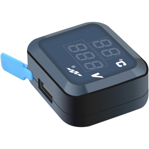 Motorcycle Voltmeter With USB Charging Port For 12V24V Systems Handlebar Mount Digital Temperature Meter 2