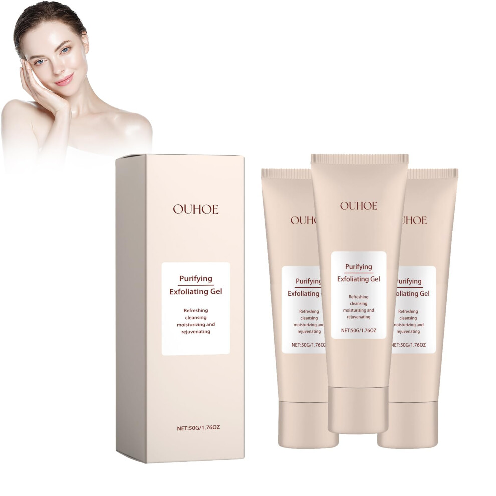 Exfoliating Gel Face and Body Scrub for Gentle Skin Renewal and Deep Hydration, 3 Pcs
