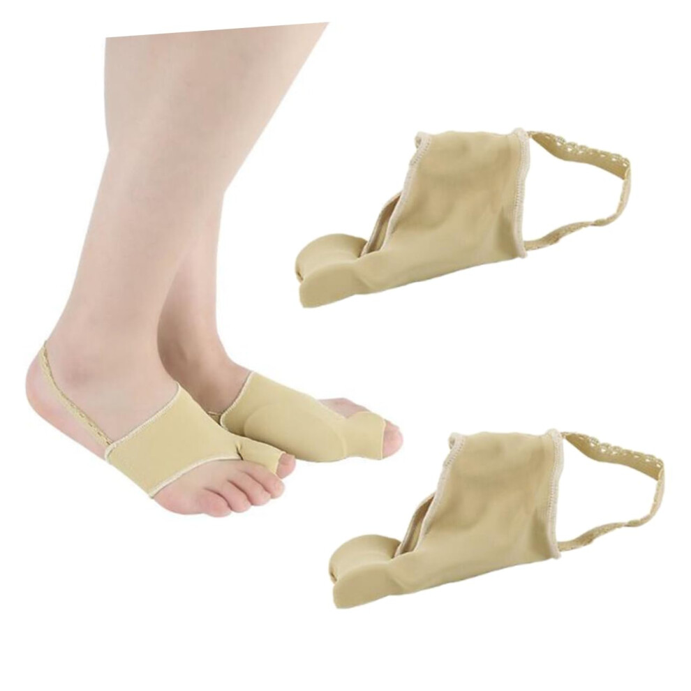 Beige Toe Separator Bunion Corrector Socks For Hallux Valgus Relief Bent Overlapping Toe Straightener