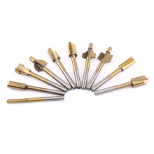 Titanium gecoate freesbitset, multifunctionele graveer- en freesgereedschappen voor roterende Dremel, compatibel met een breed scala aan materialen
