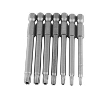 Robustes Torx-Bit-Set aus S2-Legierungsstahl in verschiedenen Größen mit magnetischen Sicherheits-Sternkopf-Schraubendreherbits, stoßfeste und