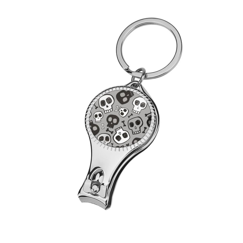 Halloween Skull 3âinâ1 Durable Metal Nail Clipper with Bottle Opener and Curved Edge Trimmer