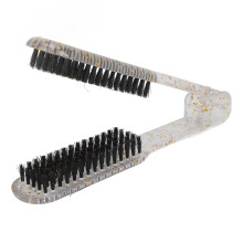 Hair Straightener Brush with Heat Resistant Bristles, Anti Static Double Sided Clamp for Faster Drying
