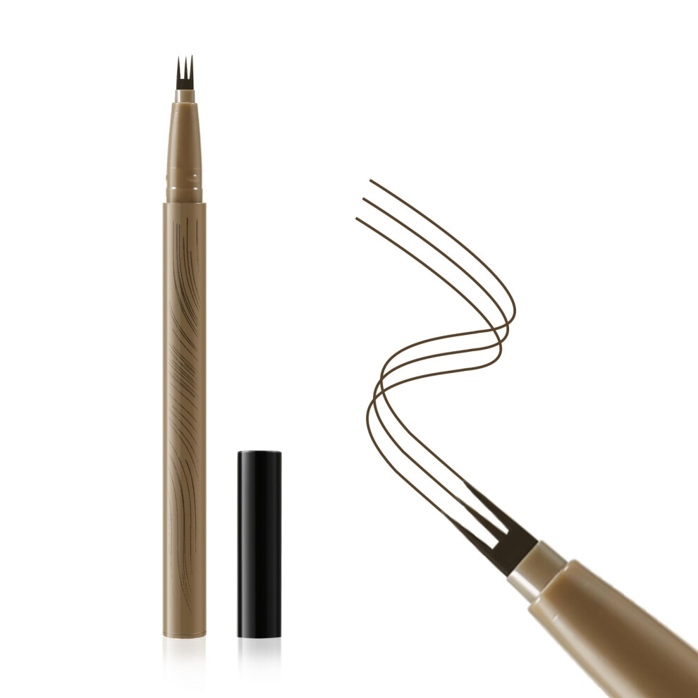 Waterproof Micro Fork Eyebrow Pencil with Triple Tip, Long Lasting Natural Brow and Liner