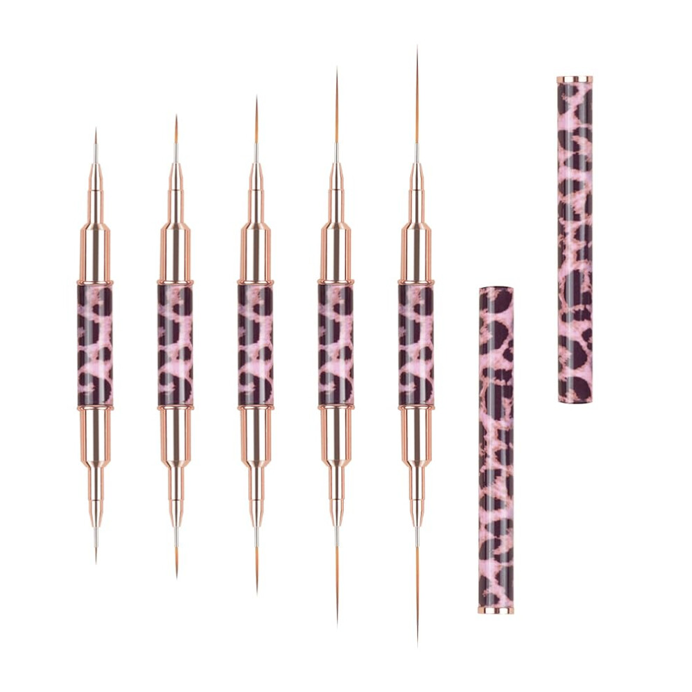 Professional Nail Art Brush Set 5pcs DoubleEnded Liner Brushes for Fine Detail Gel and Acrylic