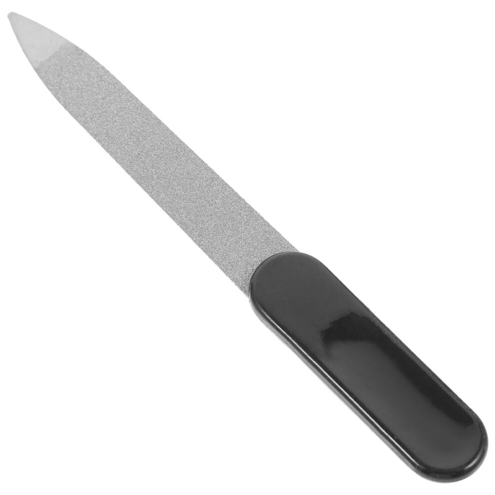 Stainless Steel Nail File with Ergonomic Curved Profile for Precise Nail Shaping and Pedicure