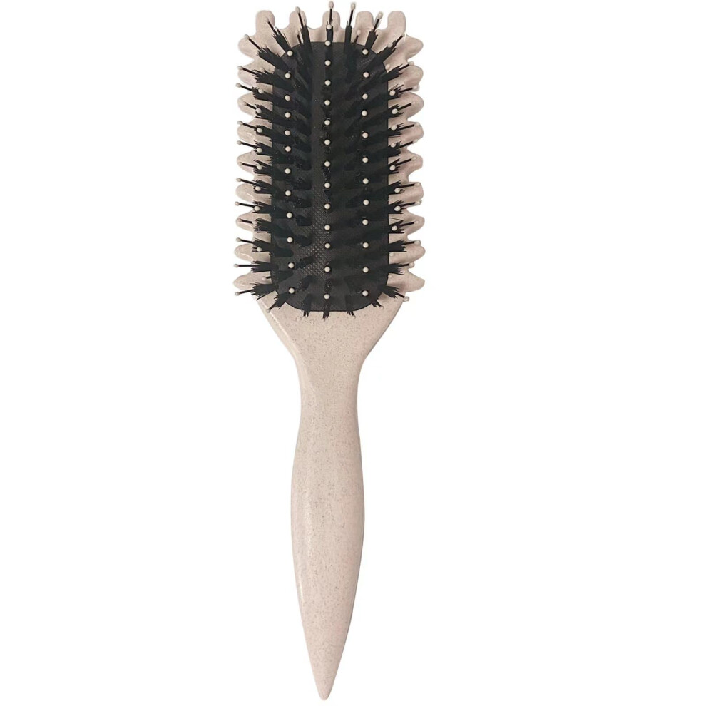 Curl Defining Brush with Boar Bristles for Curly Hair Styling, Frizz Control and Precise Sectioning