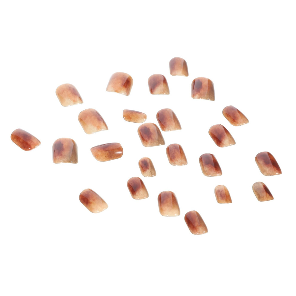 Short Press On Nails with Glue  24pcs Full Cover Fake Nails, ReadytoWear, LongLasting Hold