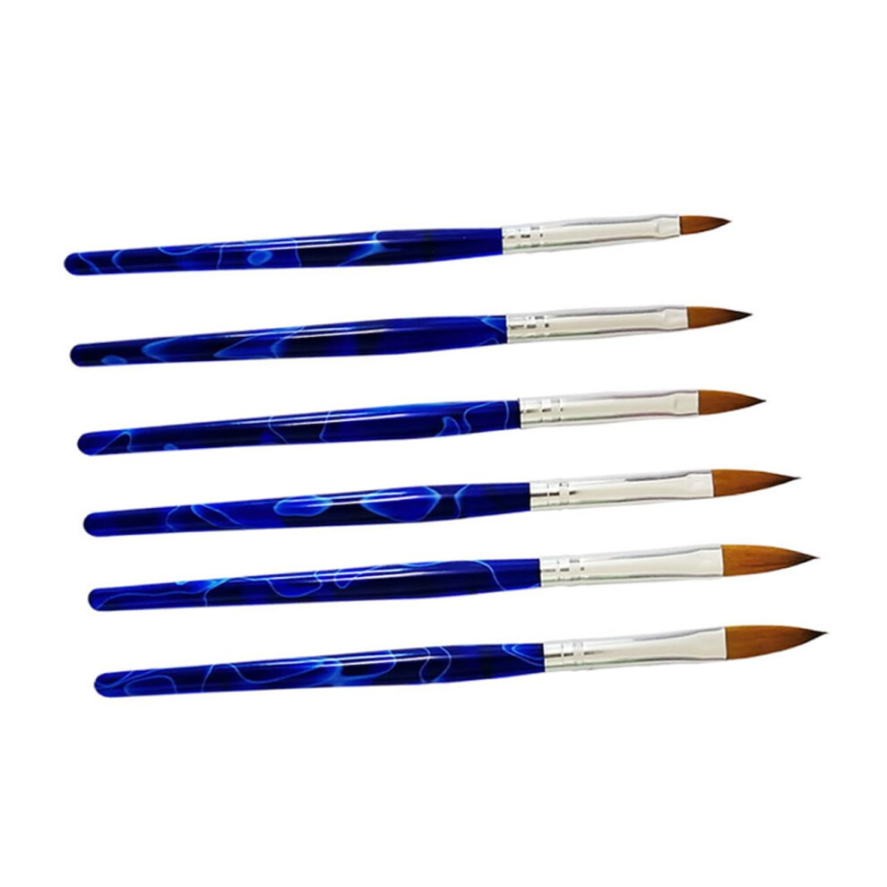 Professional 6pcs Nail Art Brush Set and Fine Tip Drawing Pen for Gel Polish and Salon Manicure