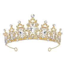 Gold Tiara Crown for Women with Rhinestone Sparkle and Side Combs for Wedding or Prom