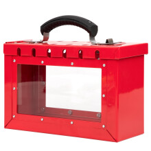 Lockout Tagout Lock Box OSHA Compliant Steel with Transparent Panel for 12 Padlocks Industrial Safety