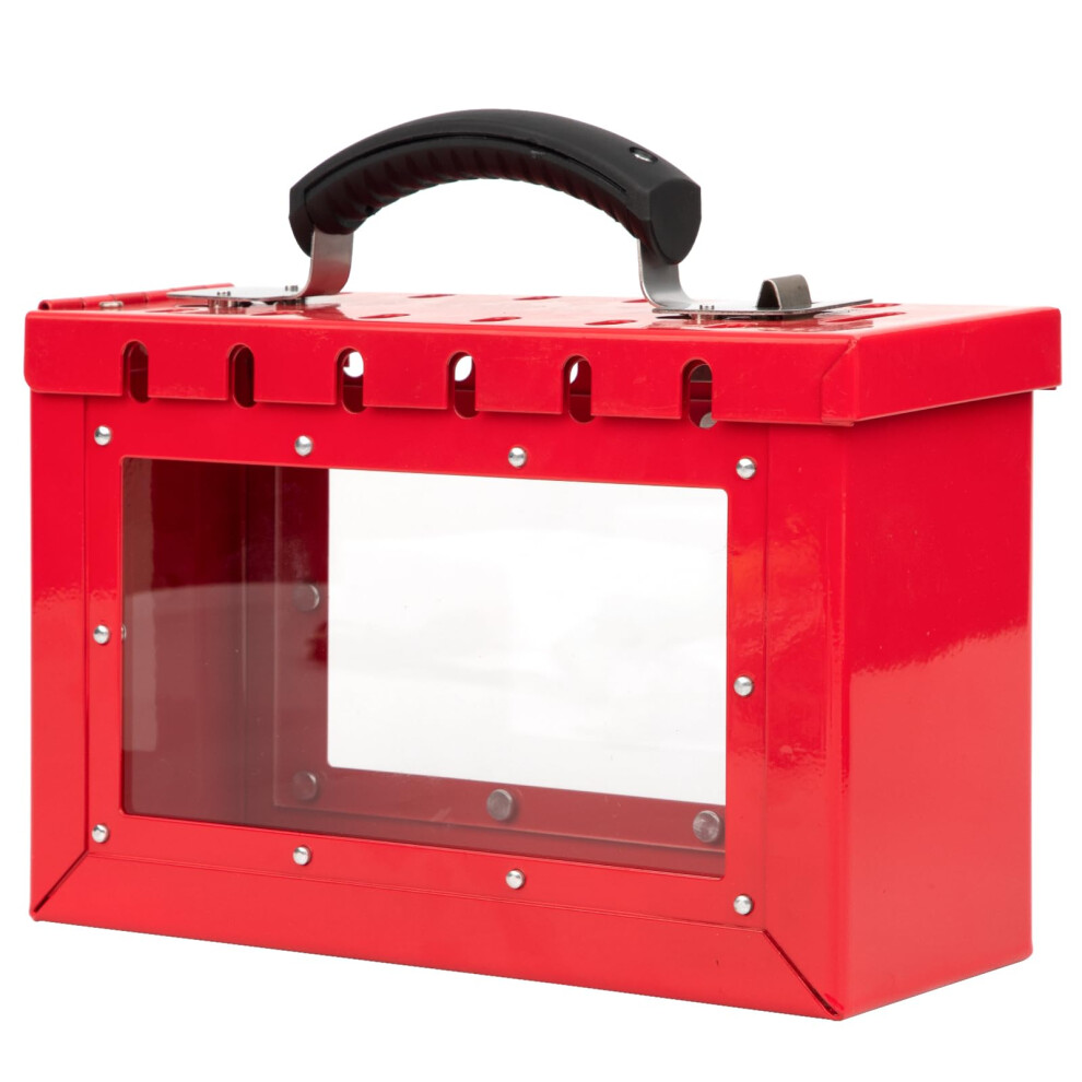 Lockout Tagout Lock Box Osha Compliant Steel With Transparent Panel For 12 Padlocks Industrial Safety 9164114289865