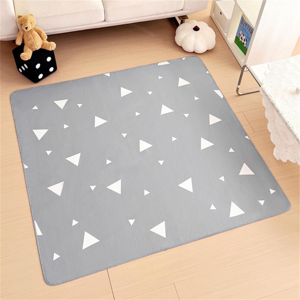 Baby Splat Floor Mat Under  Chair, 70x100cm Geometric Triangle, Cartoon Style Waterproof AntiSlip Spill/Feeding Mat
