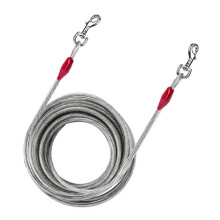 (20 Feet) Heavy Duty Dog Tether - Tie Out Cable - 10ft 20ft 30ft Long Chains for Outside - 125 lbs Lead Leash for Spiral Stake Outdoor Camping Travel